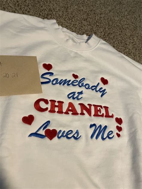 somebody at chanel loves me crewneck|Champion “Somebody at Chanel loves me” crewneck .